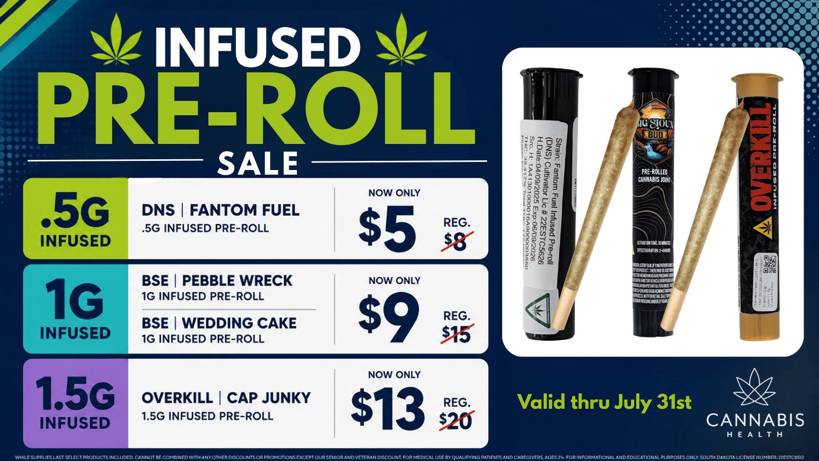 Cannabis Health INFUSED PRE-ROLL SALE