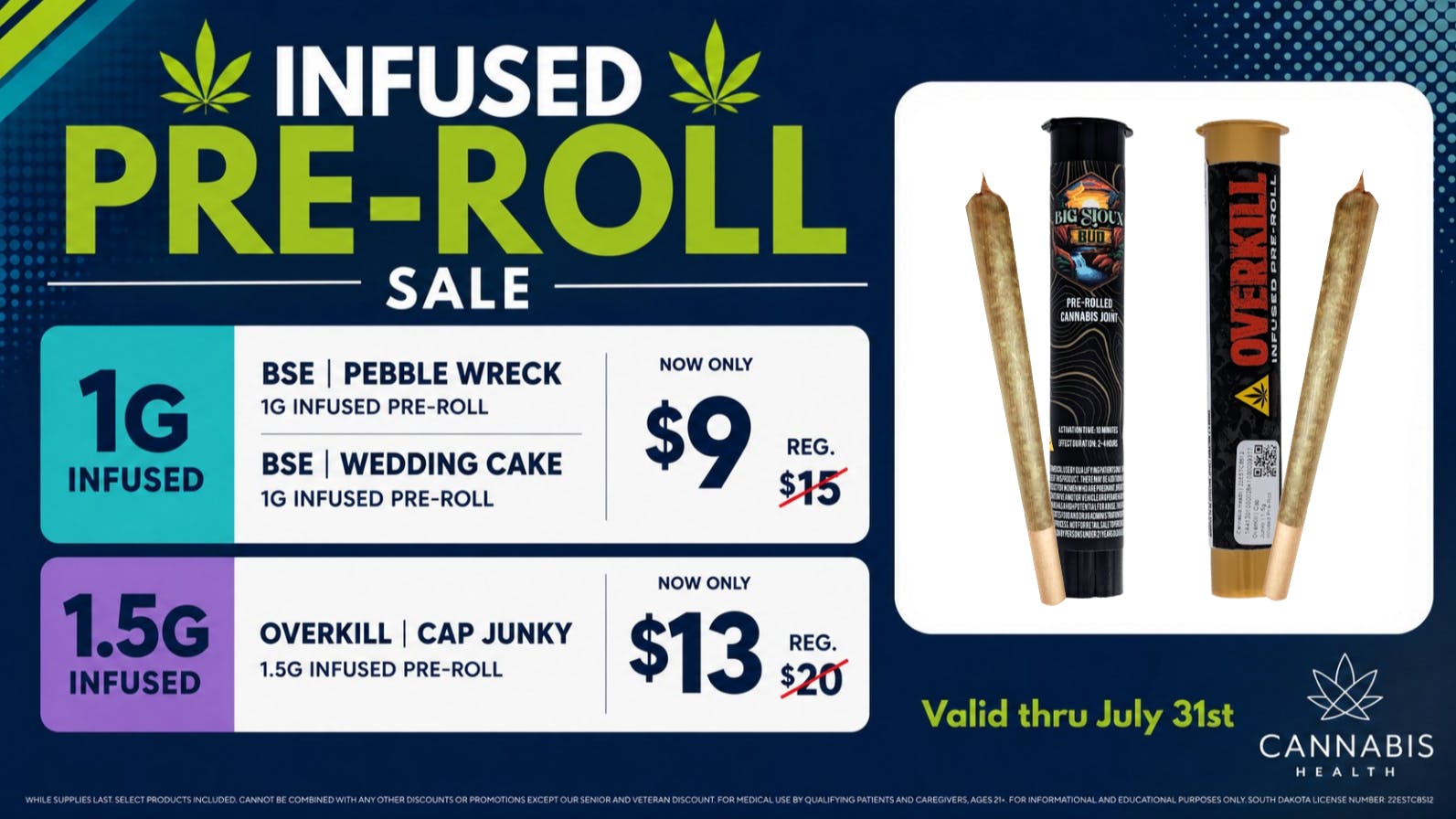 Cannabis Health INFUSED PRE-ROLL SALE