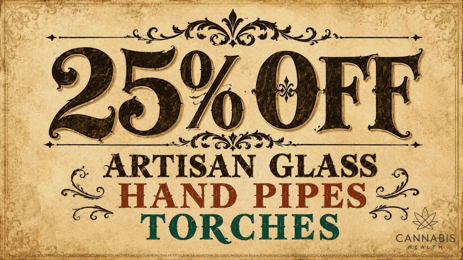 Cannabis Health 25% OFF Glass & Torches