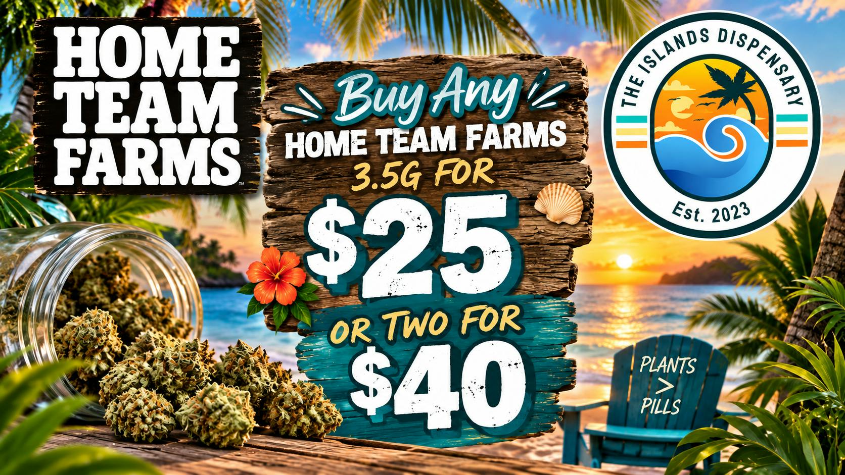 The Islands Dispensary $20 Home Team 1/8's