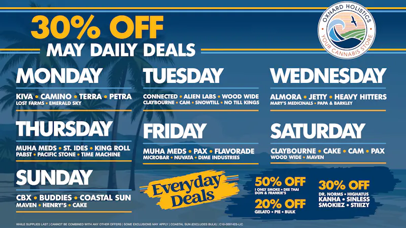 Oxnard Holistics Dispensary Up To 50% Off Wednesday Deals