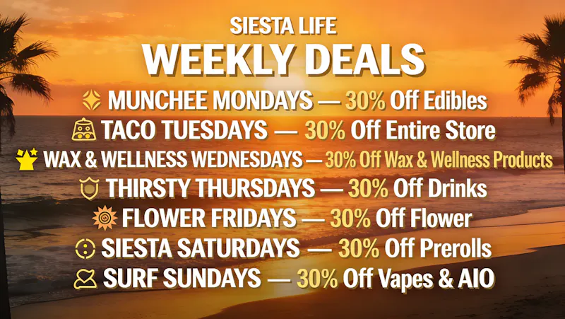 Siesta Life Encinitas WEEKLY DEALS 30%
