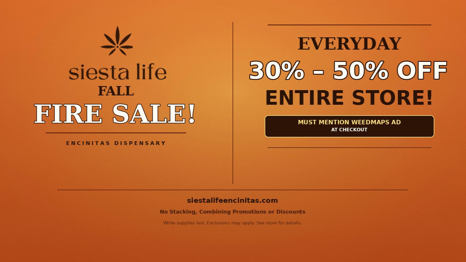 Siesta Life Encinitas FALL FIRE SALE 30-50
