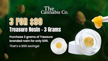The Cannabis Co. Las Vegas TREASURE ROSIN 1G - 3 for $99