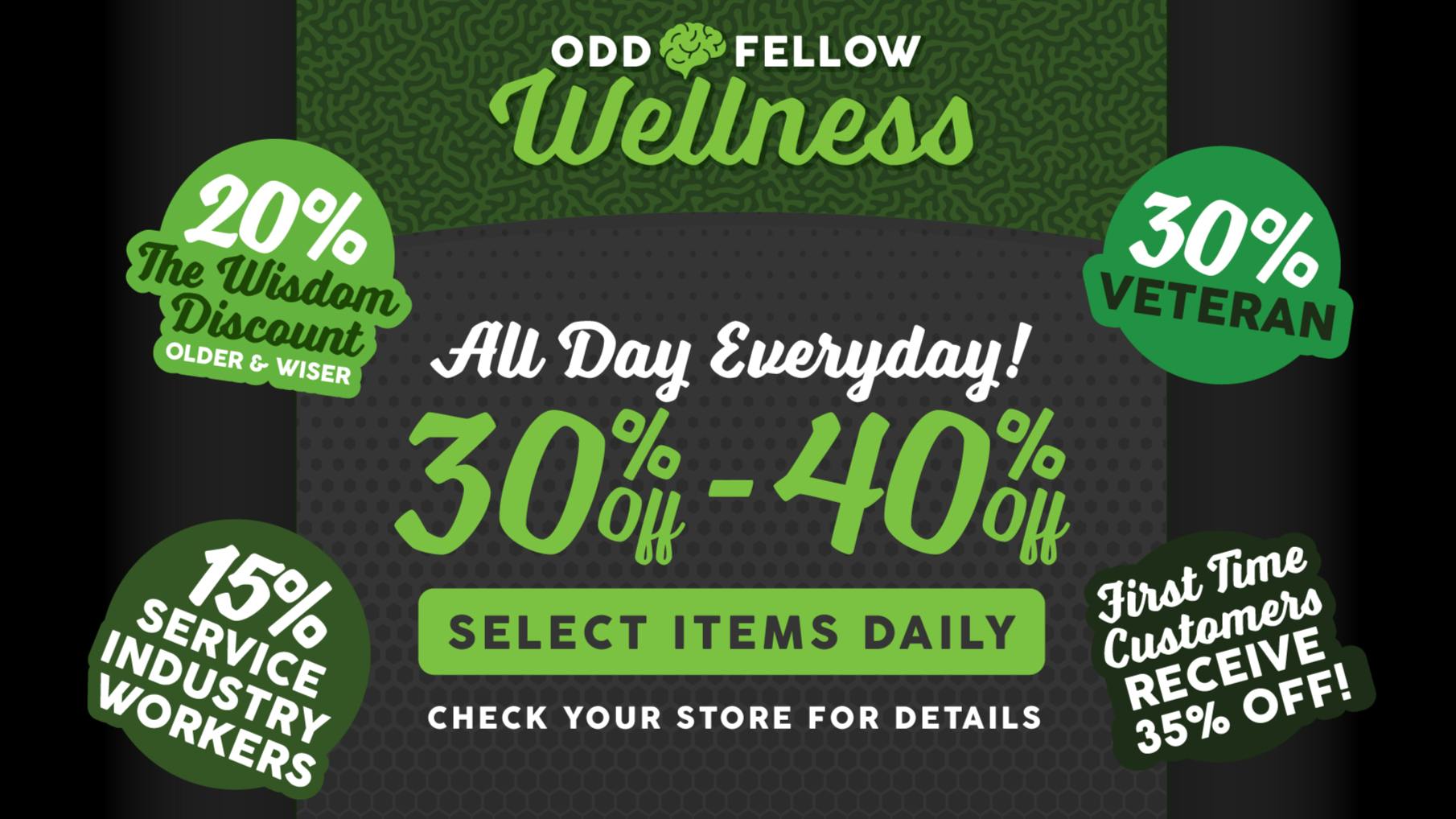 Oddfellow Wellness 35% off First Time | 30-40% off Select Products