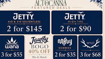 ALTOCANNA Jetty Solventless 2x for $145//