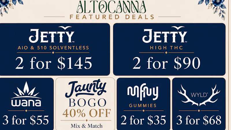 ALTOCANNA Jetty Solventless 2x for $145//