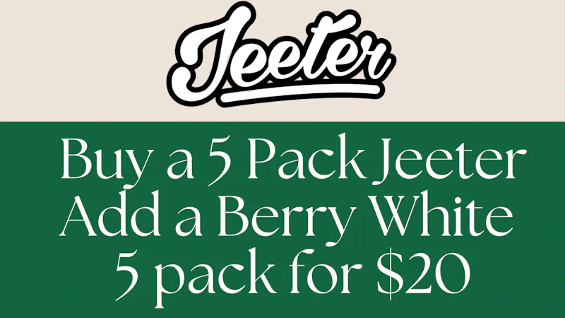 ALTOCANNA Buy a Jeeter 5pk add a Berrywhite 5pk for $20