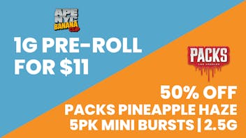 Stoops NYC Ape NYC Banana Clip + Packs Pineapple Haze Combo D