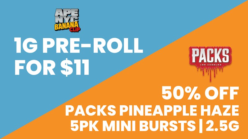 Stoops NYC Ape NYC Banana Clip + Packs Pineapple Haze Combo D