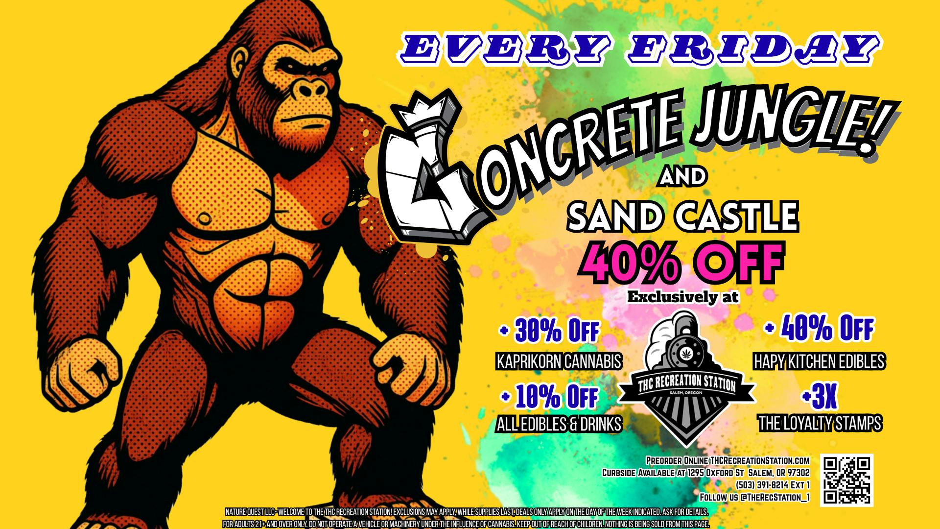 THC Recreation Station Salem 40% Off Concrete Jungle, Hapy, & Sand Castle!