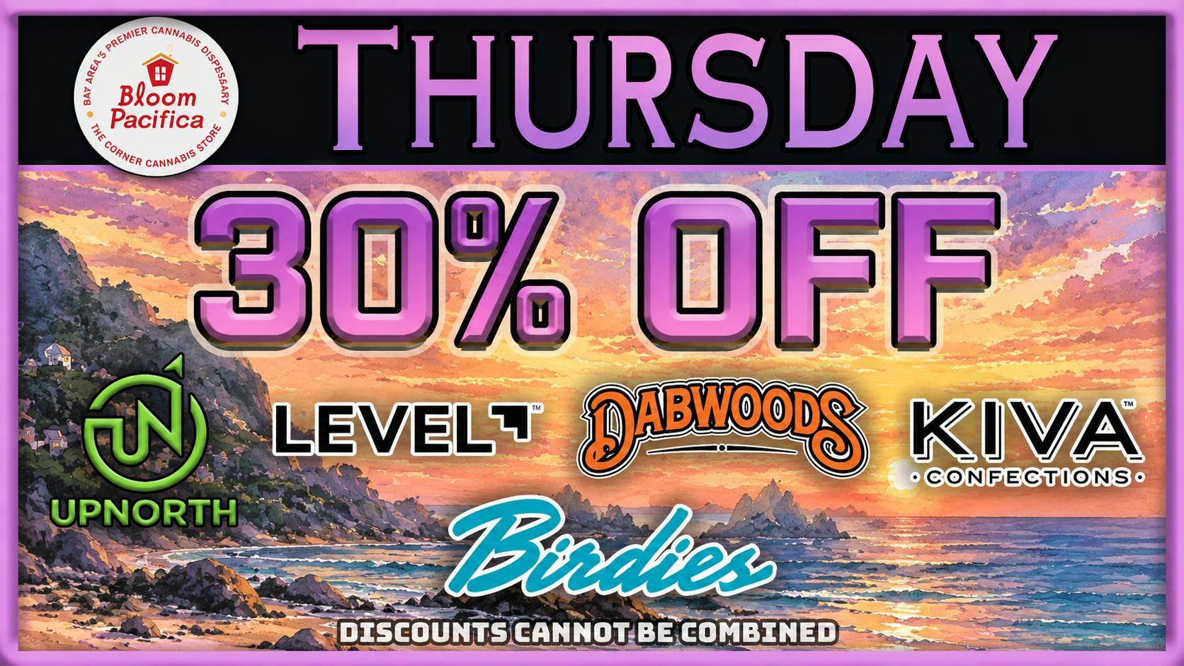 Bloom Room Pacifica Thursday Deal - 30% Off Select Brands