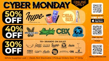 Vibe by California - MoVal Pigeon Pass 50% off Hype & Chill Bud or 30% off online orders!