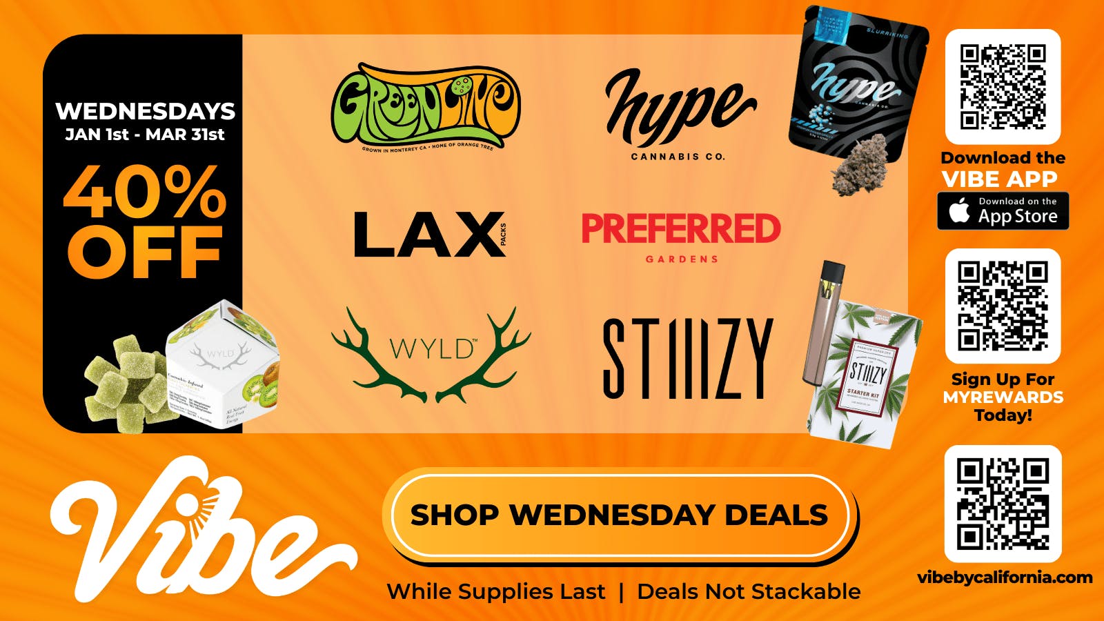 Vibe By California | Sacramento Cannabis Dispensary 40% off Top Shelf Brands - Shop Vibin' Daily Deals