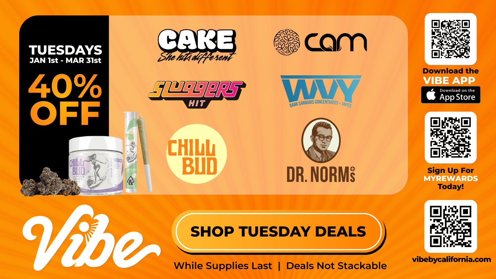 Vibe By California | Stockton Cannabis Dispensary 40% off Top Shelf Brands - Shop Vibin' Daily Deals