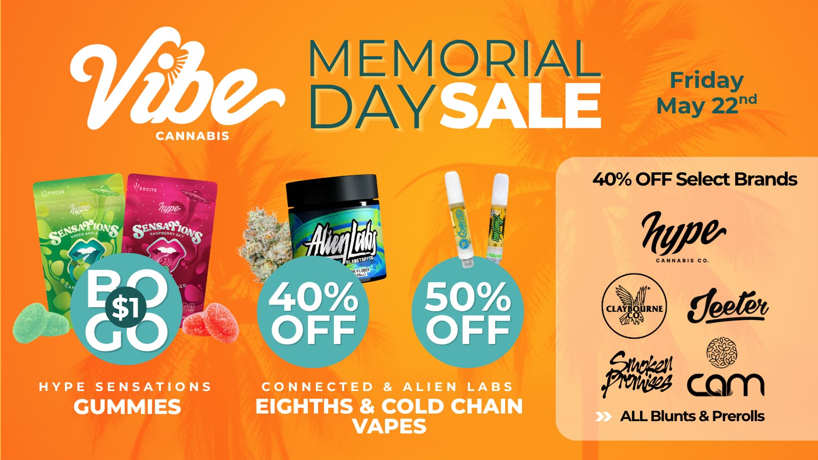 Vibe Cannabis | Sacramento Dispensary 40% off Top Shelf Brands - Shop Vibin' Daily Deals