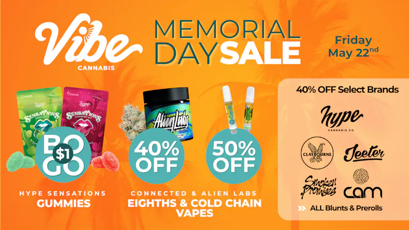 Vibe Cannabis - MoVal Dispensary (Pigeon Pass) 40% off Top Shelf Brands - Shop Vibin' Daily Deals