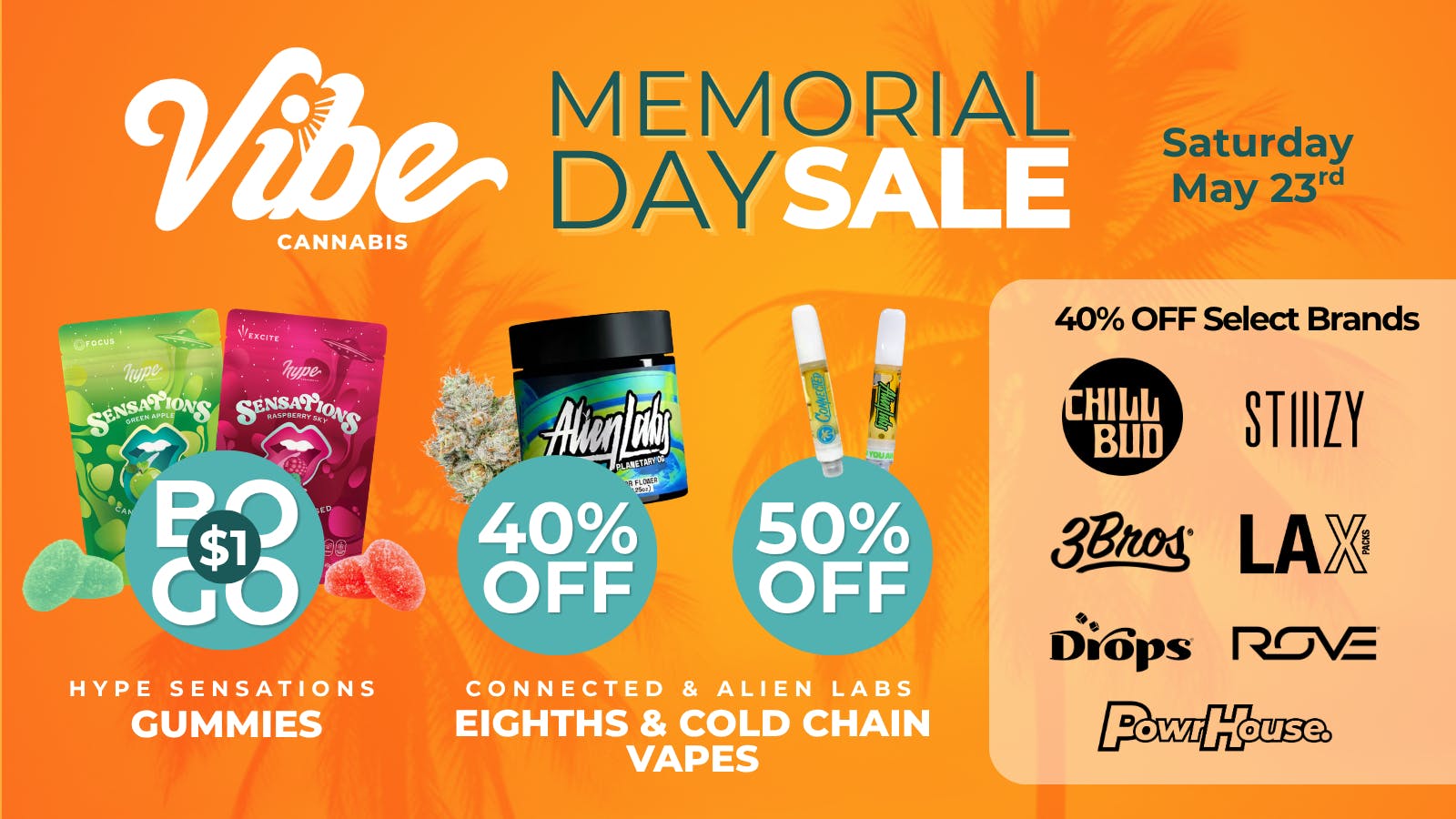 Vibe Cannabis | Sacramento Dispensary 40% off Top Shelf Brands - Shop Vibin' Daily Deals
