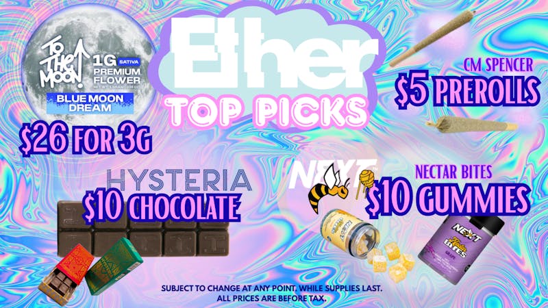 Ether ETHER TOP PICKS OF JULY