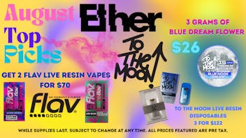 Ether FLAV LIVE RESIN VAPES 2 FOR $70