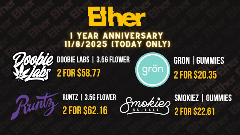 Ether CELEBRATE OUR 1 YEAR ANNIVERSARY AT ETHER!