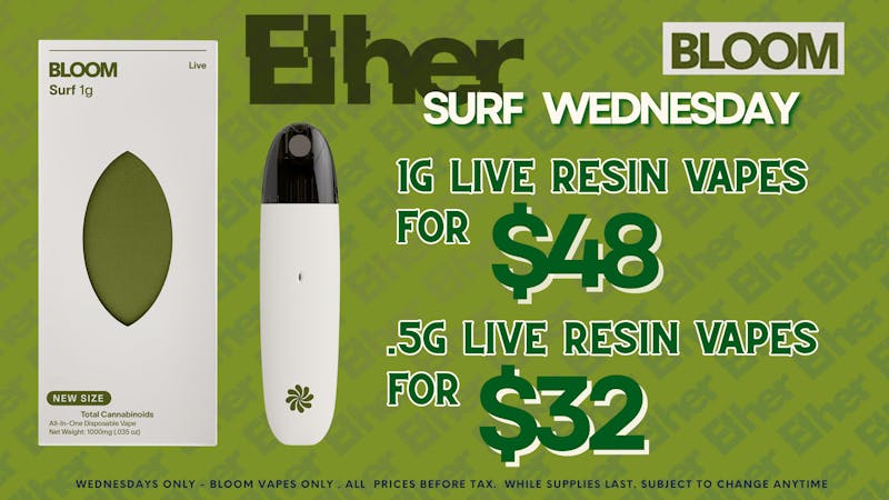 Ether BLOOM WEDNESDAYS WEEKLY