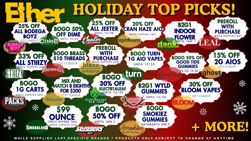 Ether DANK | B2G1 ON INDOOR FLOWER!