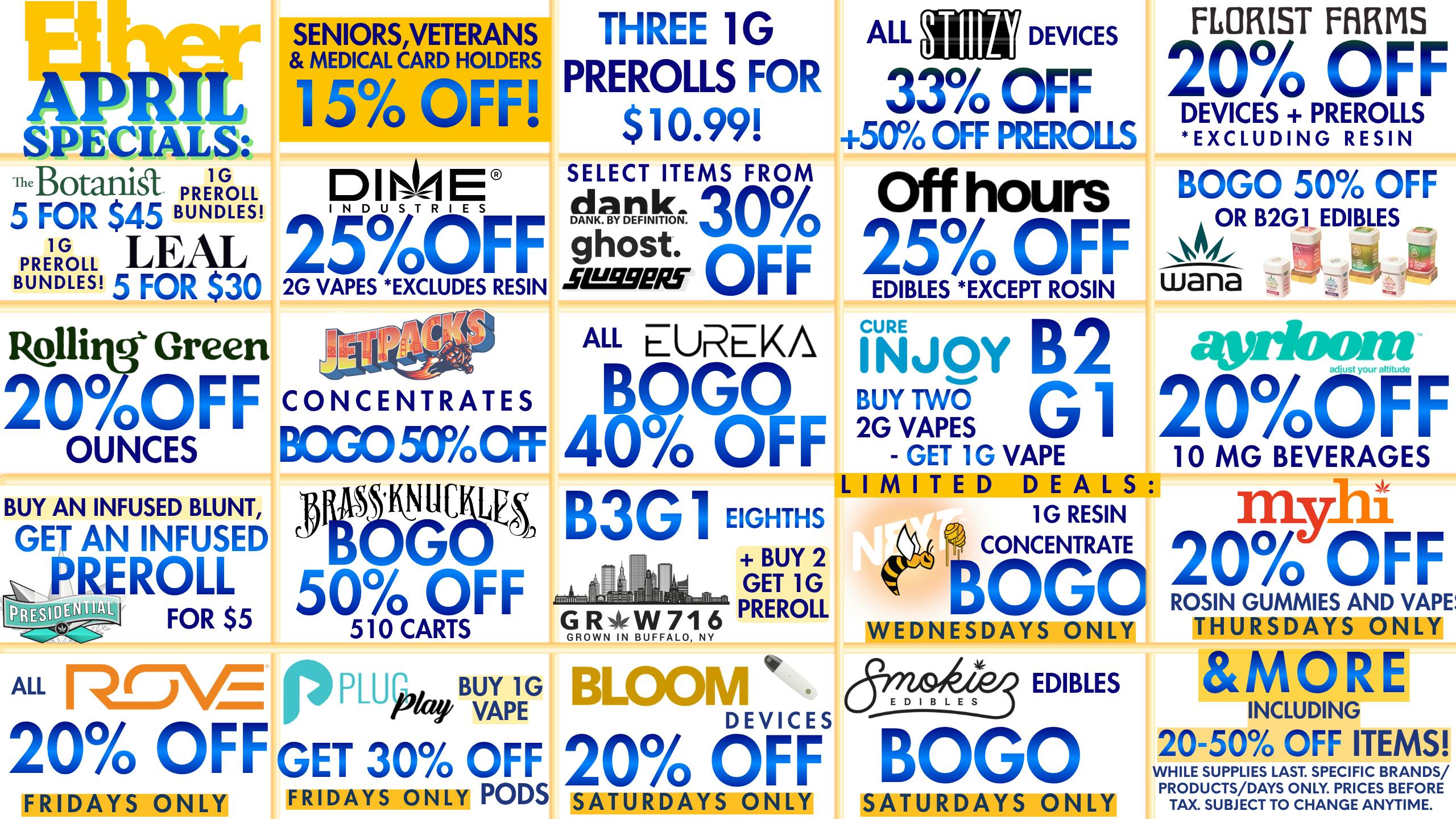 Ether UP TO 50% OFF + BOGOs AT ETHER !