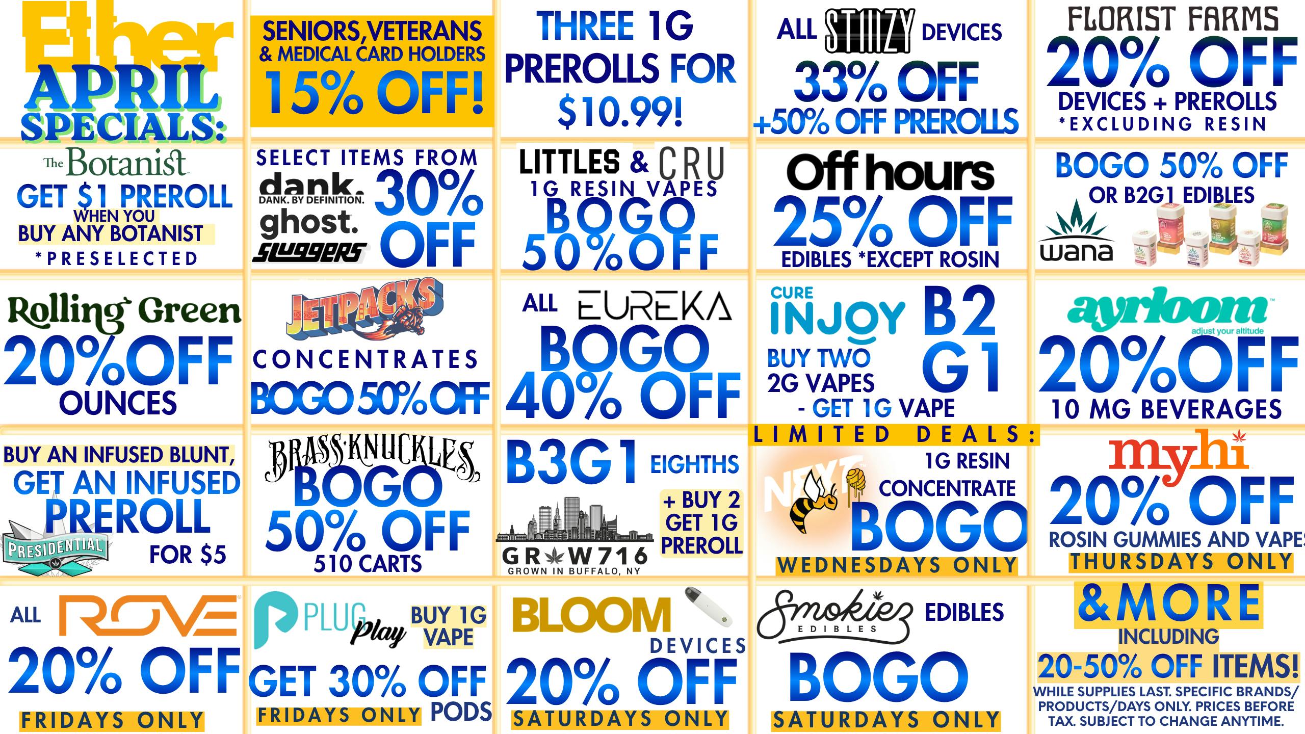 Ether UP TO 50% OFF + BOGOs AT ETHER !
