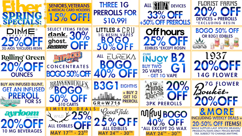 Ether UP TO 50% OFF + BOGOs AT ETHER !