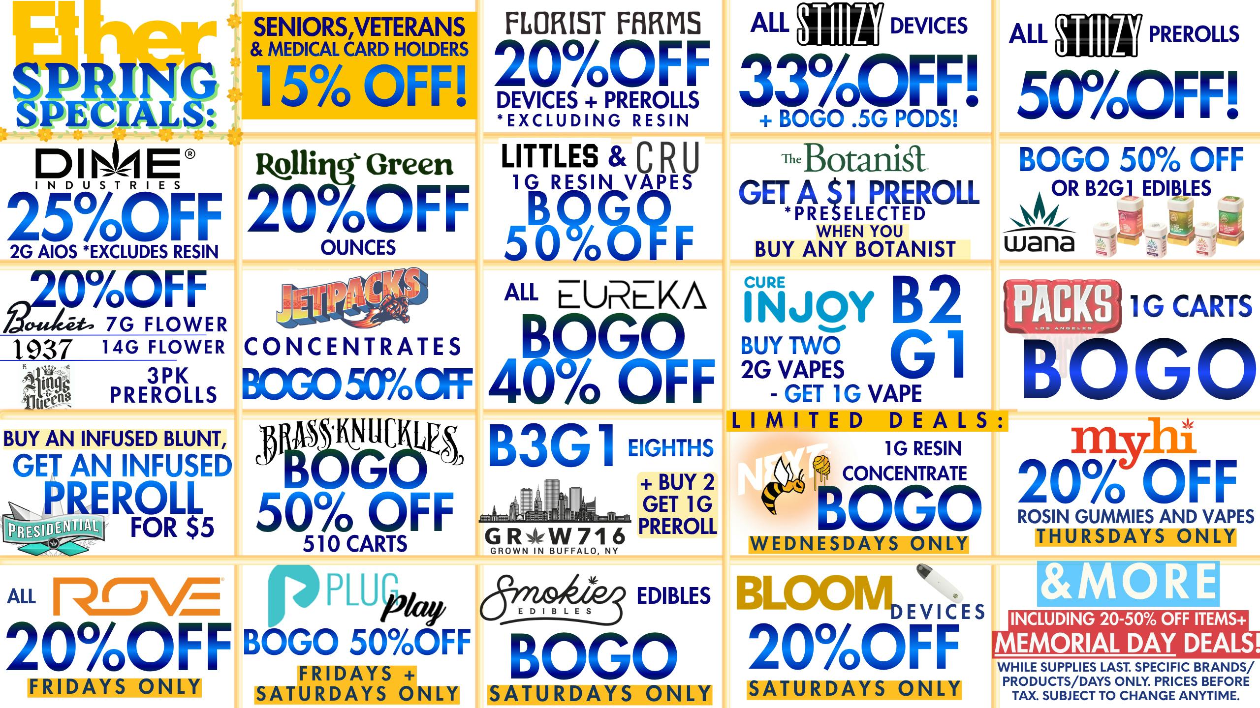 Ether UP TO 50% OFF + BOGOs AT ETHER !