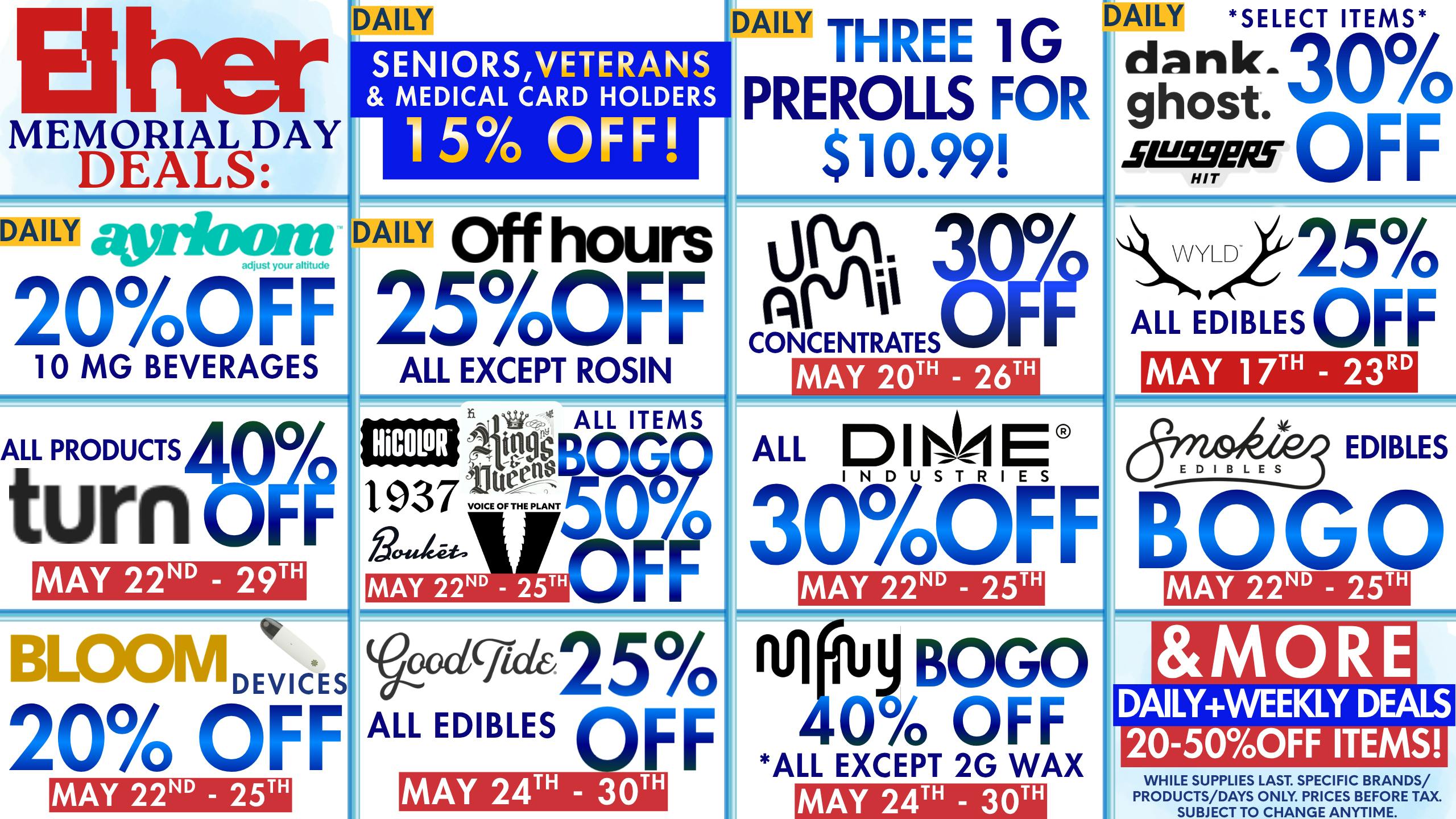 Ether MEMORIAL DAY DEALS LIVE NOW!