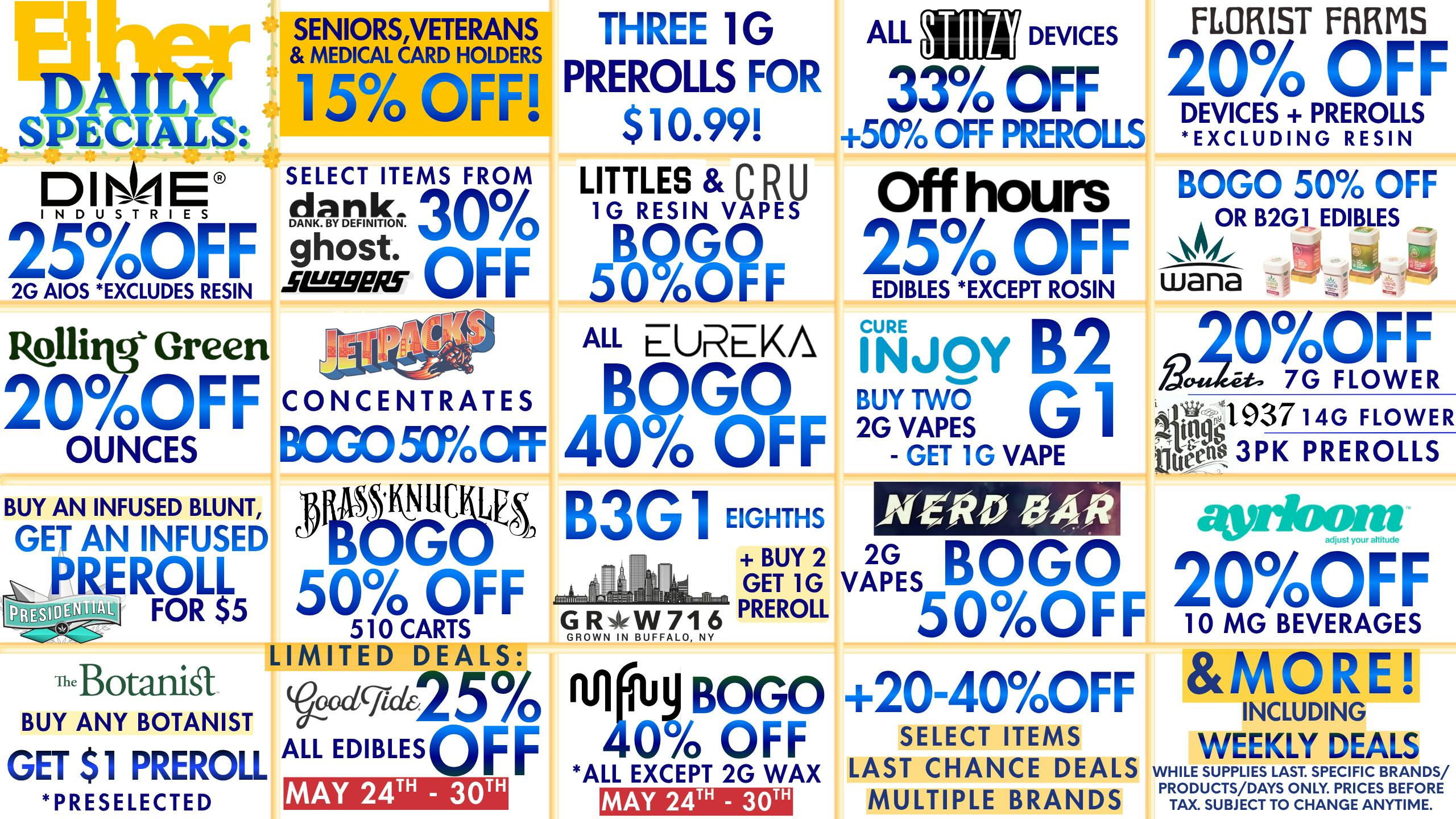 Ether UP TO 50% OFF + BOGOs AT ETHER !