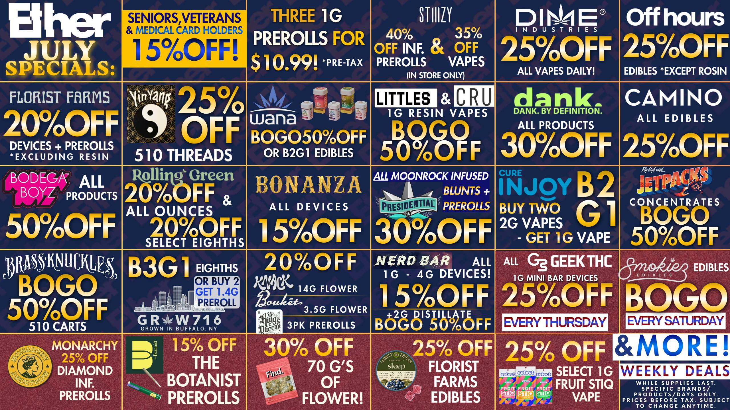 Ether JULY DEALS - BOGOS & MORE