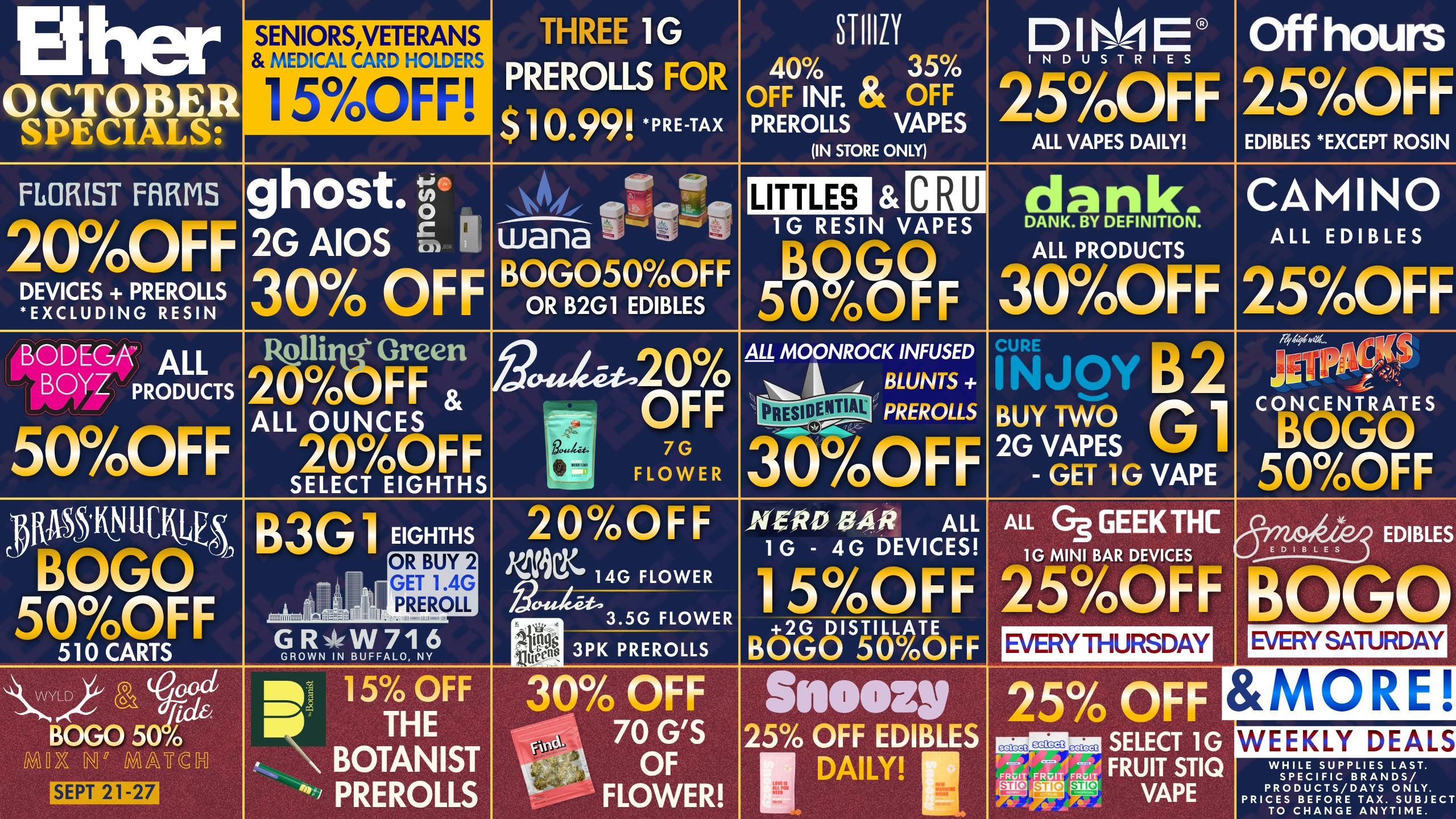 Ether SEPTEMBER/OCTOBER DEALS