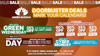 Green Buddha Cannabis Co- Recreational 🔥 Green Buddha Doorbusters You Don’t Want to Miss