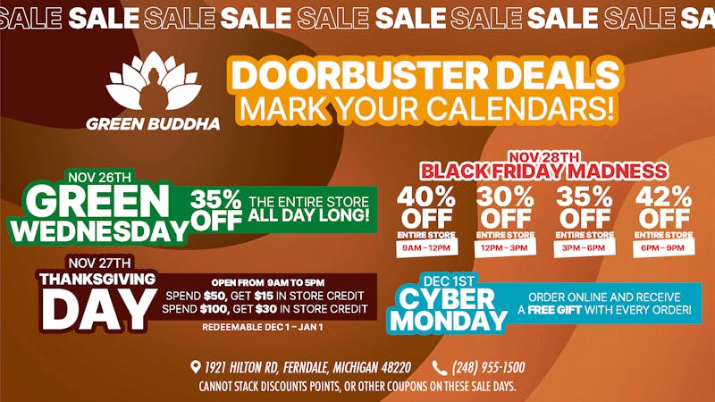 Green Buddha Cannabis Co- Recreational 🔥 Green Buddha Doorbusters You Don’t Want to Miss