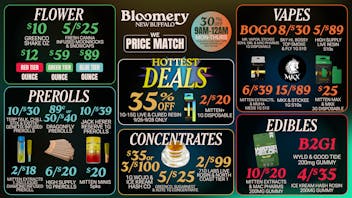 Bloomery Cannabis New Buffalo - 21+ Recreational $12 OZ | 8/$30 1G 510s | B2G1 200mg Gummies