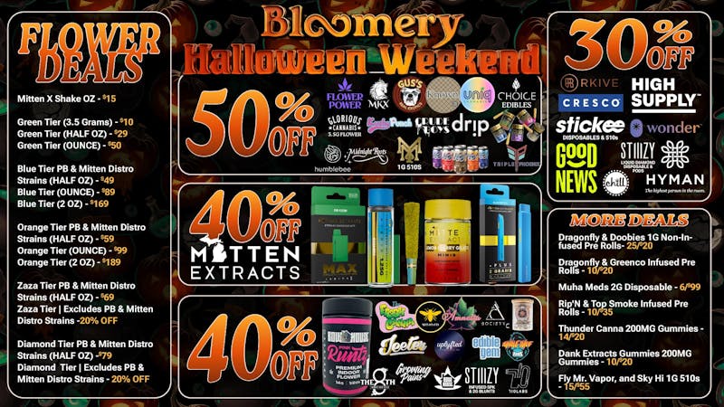 Bloomery Cannabis New Buffalo - 21+ Recreational 🎃 Goodie Bags: First 150 Customers Fri-Sat** 🎃