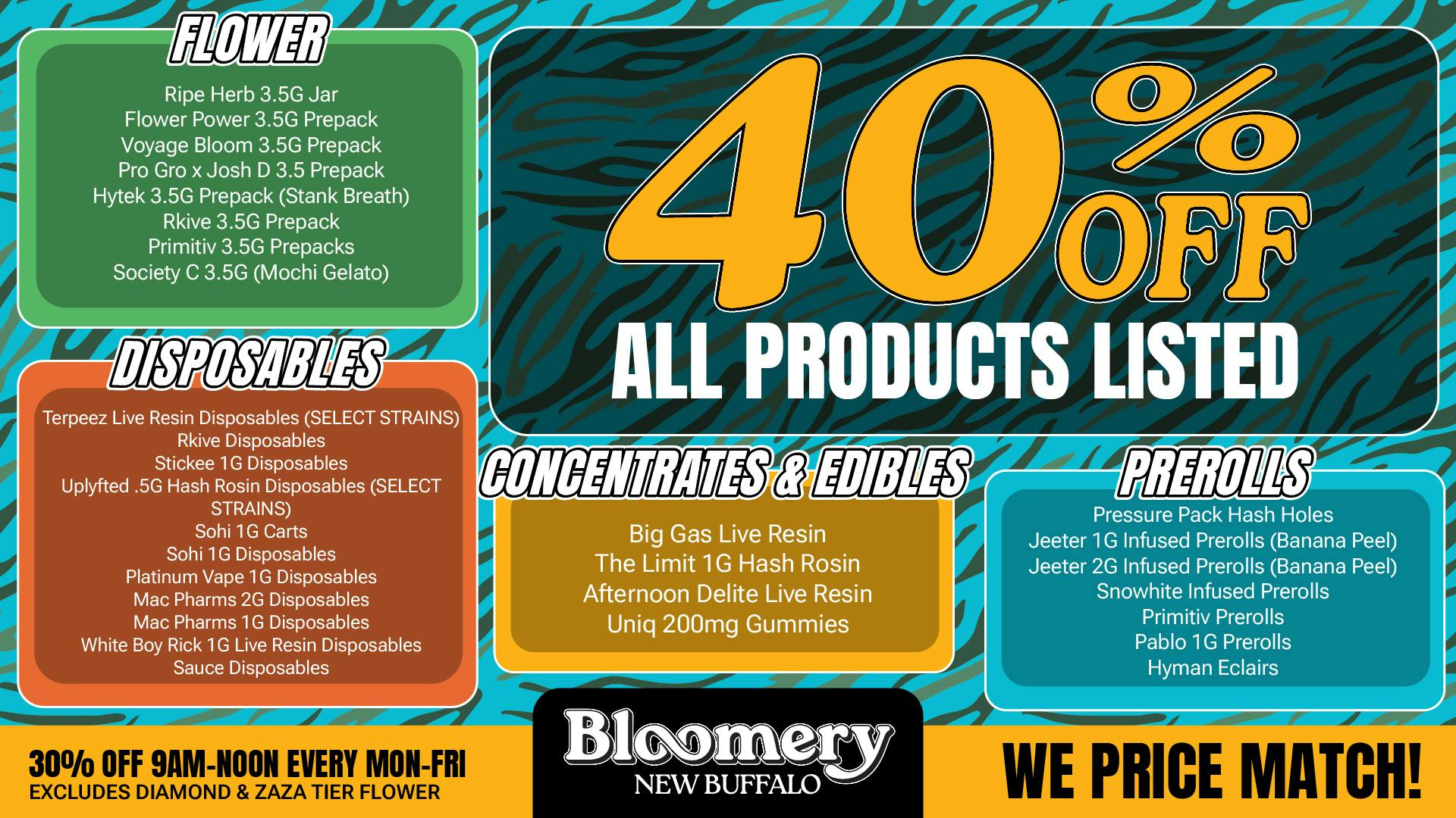 Bloomery Cannabis New Buffalo - 21+ Recreational 40% OFF Select Products