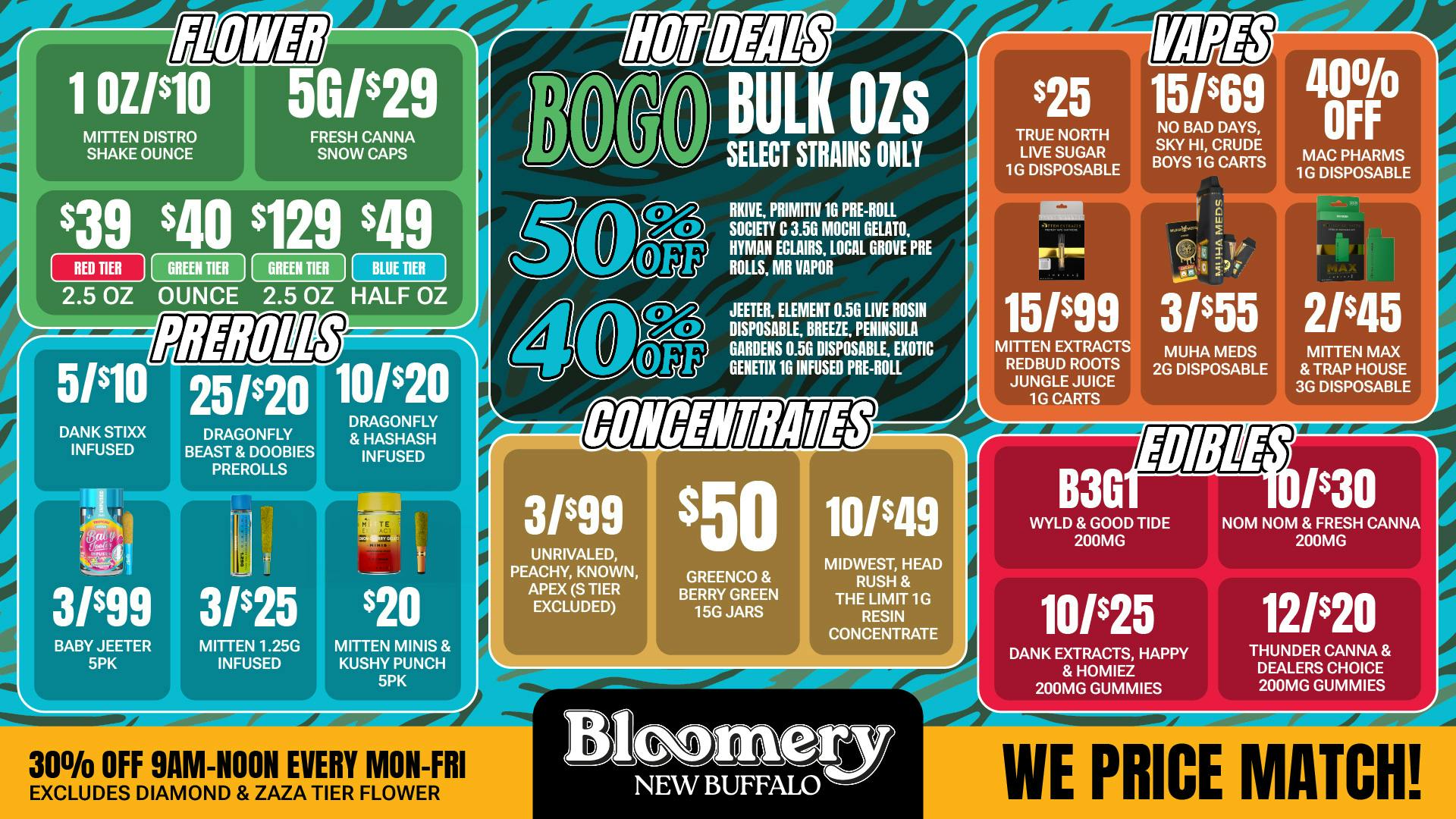 Bloomery Cannabis New Buffalo - 21+ Recreational BOGO BULK OZs | 50% OFF Seed Junky & RKive