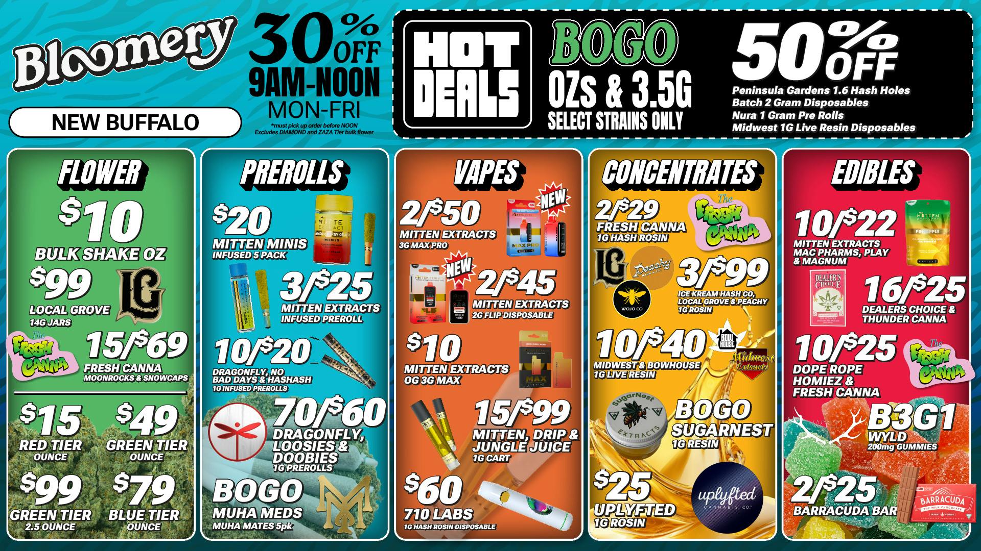 Bloomery Cannabis New Buffalo - 21+ Recreational BOGO OZs & 3.5G Flower (select strains only)