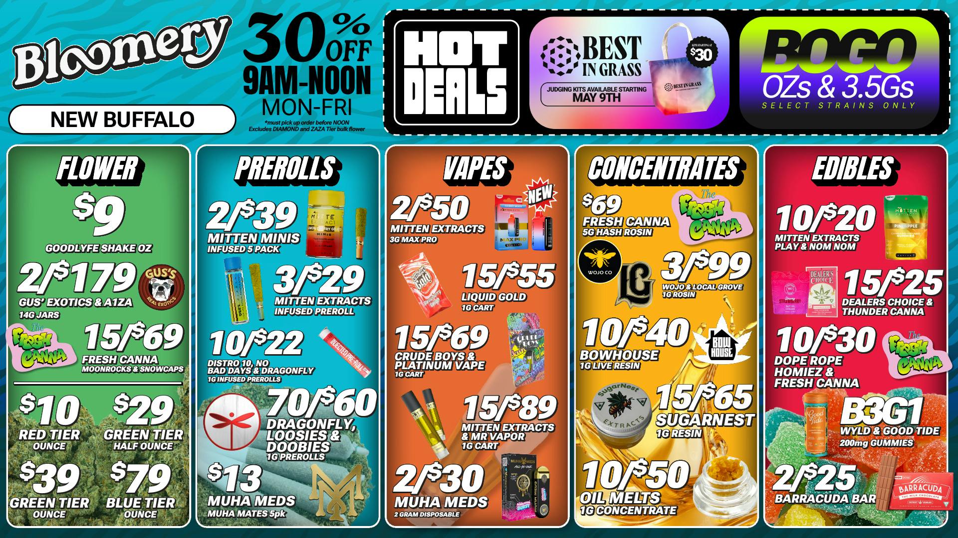 Bloomery Cannabis New Buffalo - 21+ Recreational BEST IN GRASS Kits Available | BOGO 3.5s & OZs*