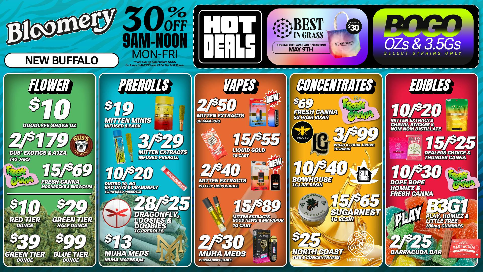Bloomery Cannabis New Buffalo - 21+ Recreational BEST IN GRASS Kits Available | BOGO 3.5s & OZs*
