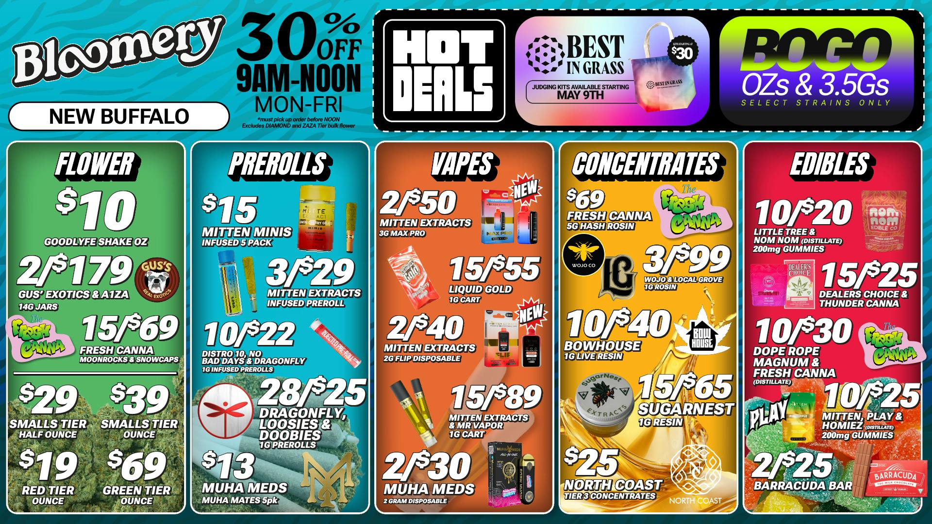 Bloomery Cannabis New Buffalo - 21+ Recreational BEST IN GRASS Kits Available | BOGO 3.5s & OZs*