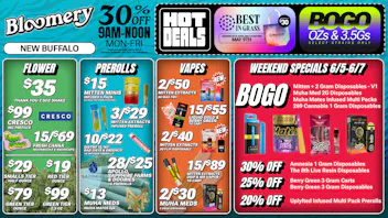 Bloomery Cannabis New Buffalo - 21+ Recreational 30% OFF Amnesia & The 8th 1G Disposables