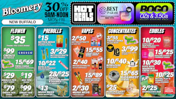 Bloomery Cannabis New Buffalo - 21+ Recreational BOGO 3.5s & OZs* | 2/$50 Mitten Max Pro 3G