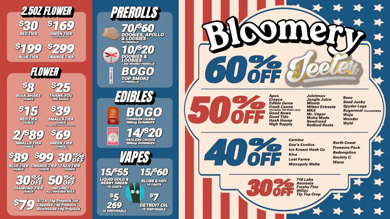 Bloomery Cannabis New Buffalo - 21+ Recreational Up to 50% OFF Fri-Sun | 4th Of July Deals