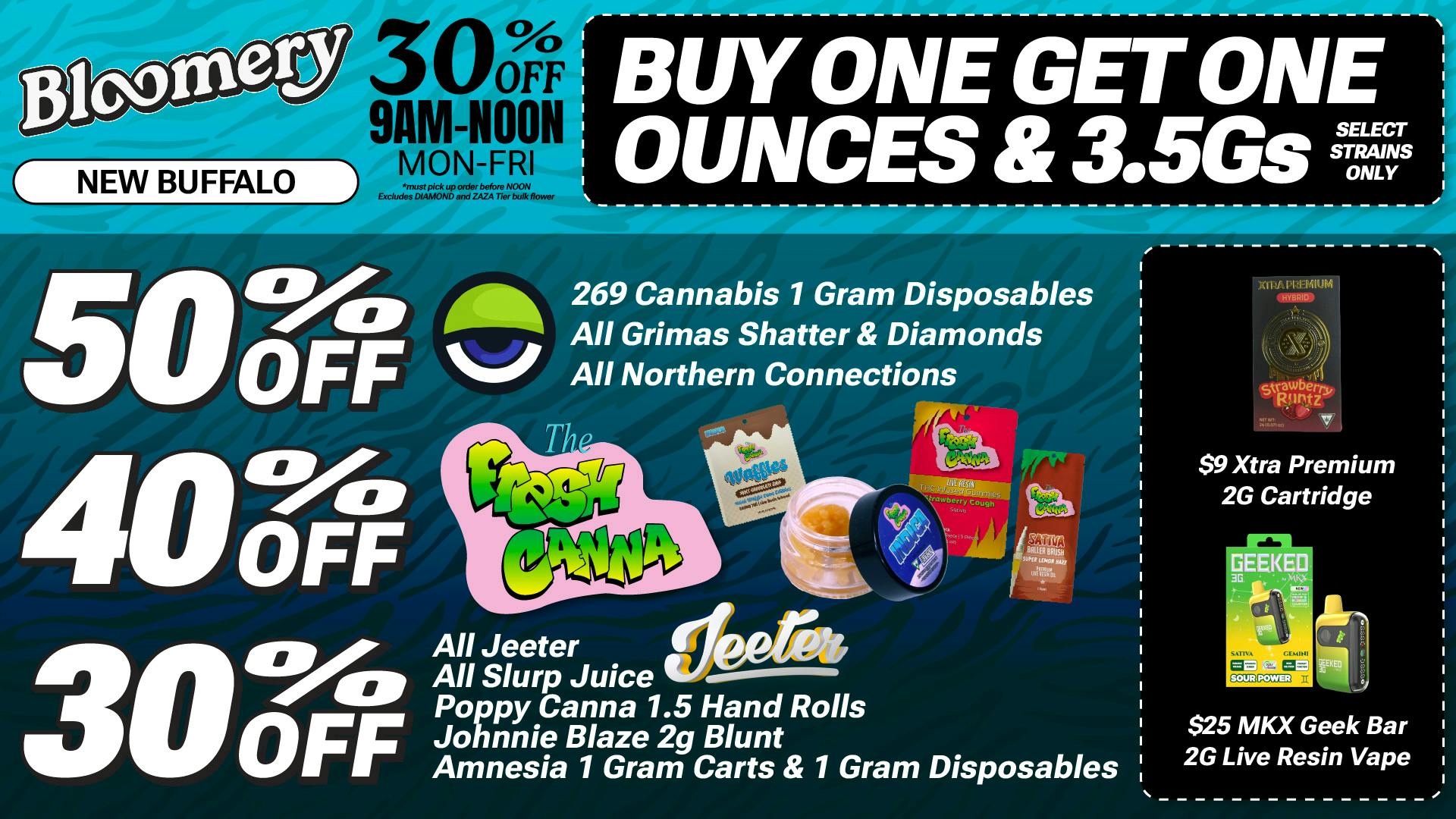 Bloomery Cannabis New Buffalo - 21+ Recreational 50% OFF Northern Connections | 40% OFF Fresh Canna