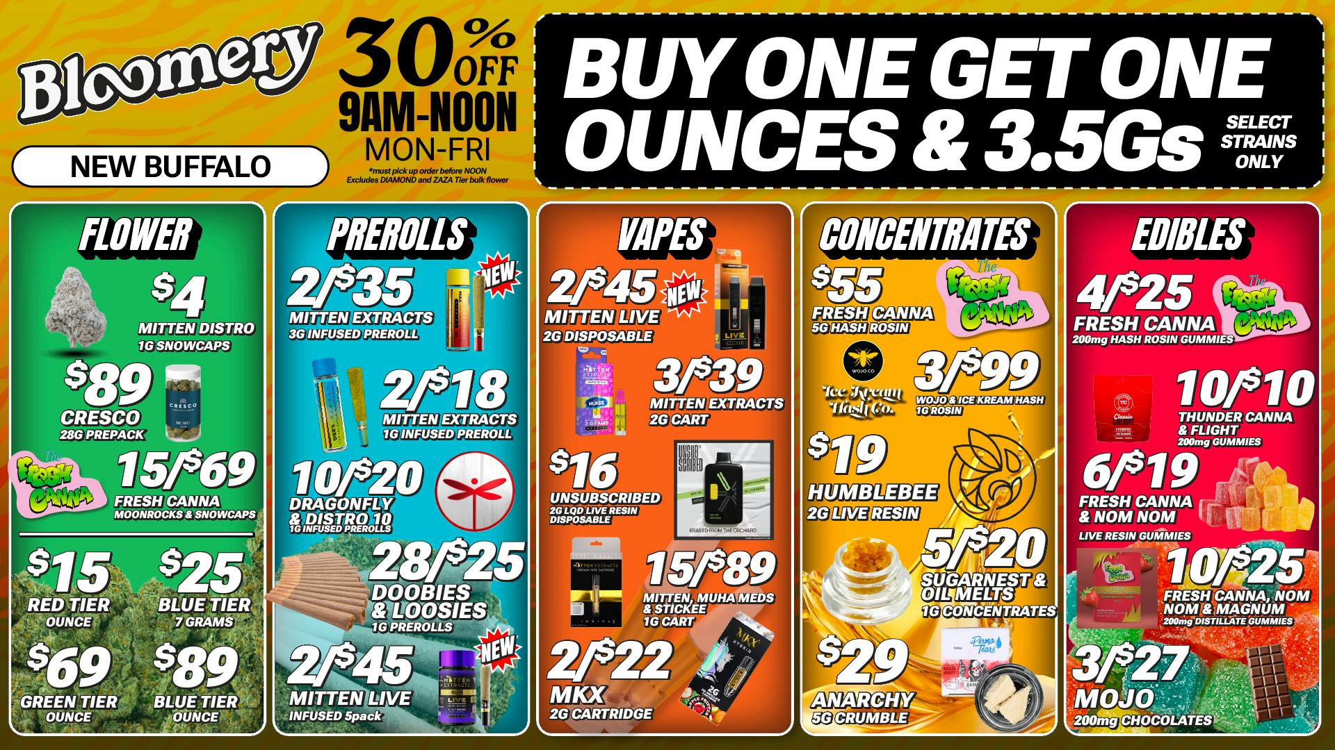 Bloomery Cannabis New Buffalo - 21+ Recreational 50% OFF NEW CUSTOMERS (Fri-Sun only)